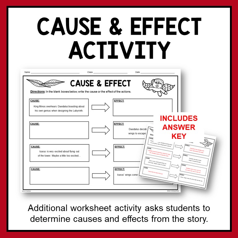 Icarus and Daedalus presentation includes a one-page Cause and Effect Activity.