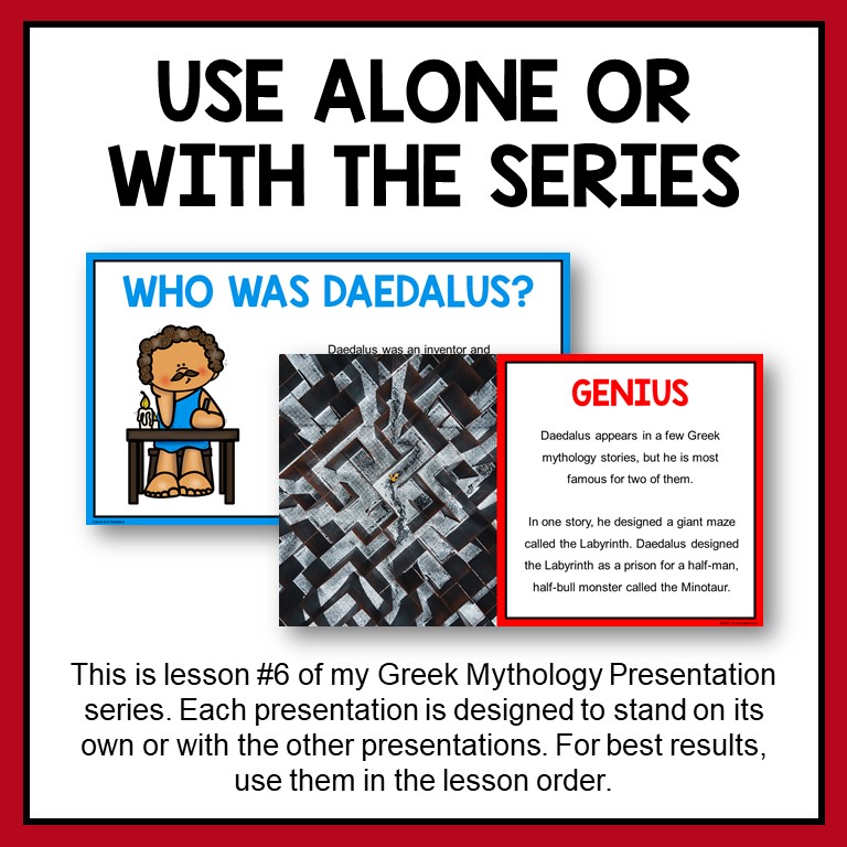 Icarus and Daedalus presentation can be used alone or with my Greek Mythology presentation series.