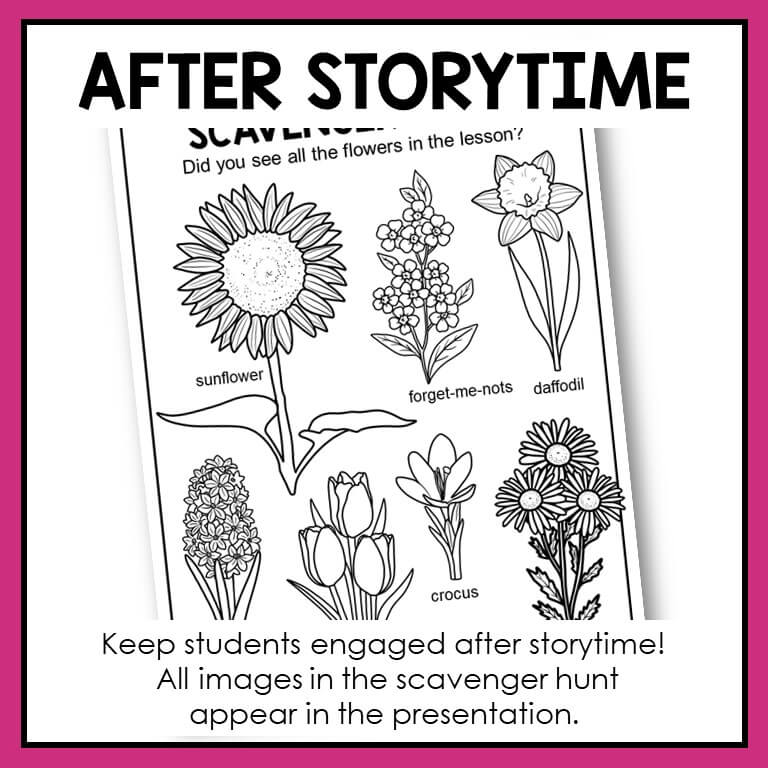 This Spring Flowers Elementary Library Lesson is perfect for Grades K-2. Includes activity, printable list of recommended reads, and an editable lesson plan.