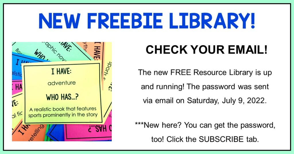 Subscribe to get the password to my new Freebie Library!