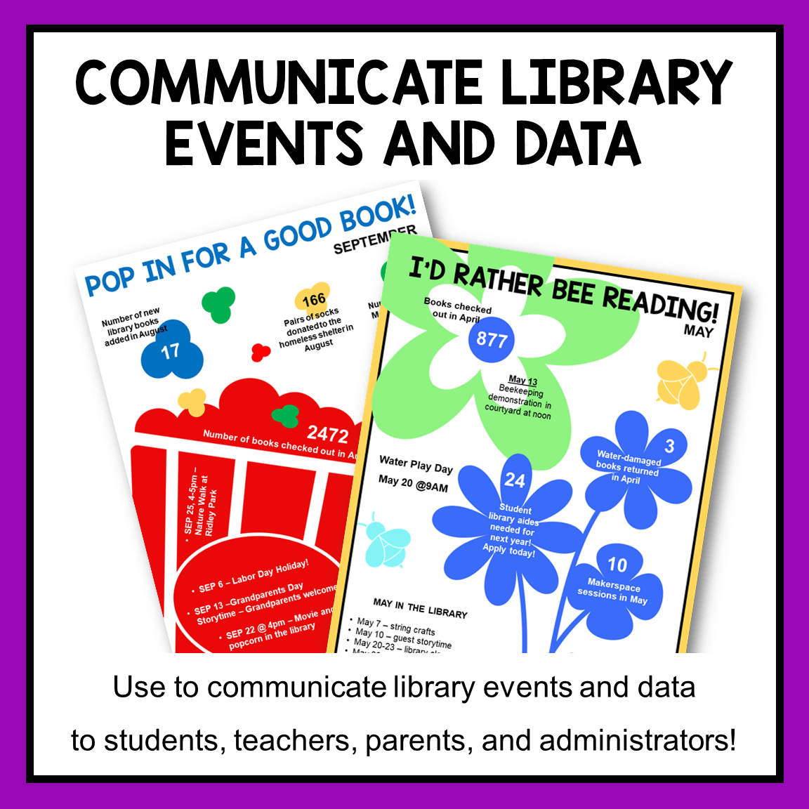 This is the second set of Library Infographics. Share events and library statistics with the library community.