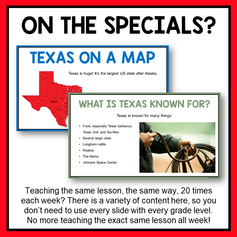 This Texas Library Lesson is perfect for librarians on the elementary specials rotation.
