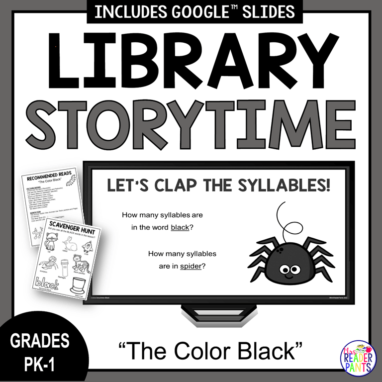 This Black Color Library Storytime is for elementary librarians serving Preschool to Grade1.