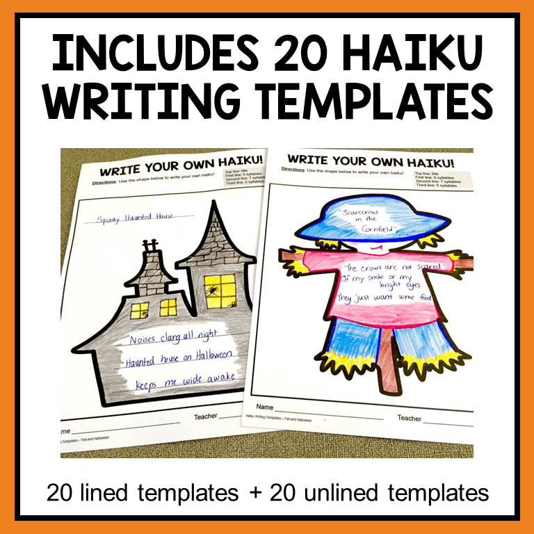 This set of 20 Halloween Haiku Writing Templates is editable in three formats: PDF, Google Slides, and PowerPoint.