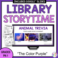 This Purple Color Library Storytime is for early childhood librarians. Perfect for the specials rotation!