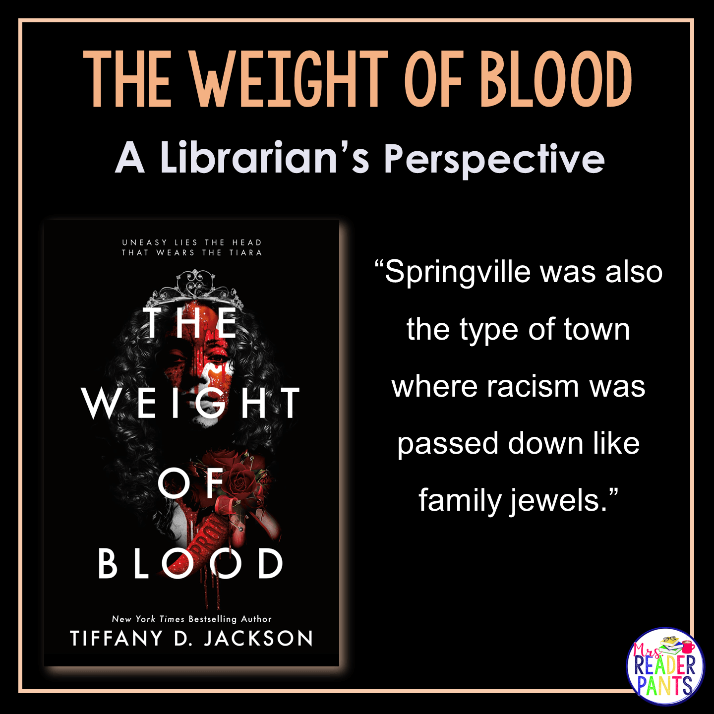 This is a librarian's perspective review of The Weight of Blood by Tiffany D. Jackson.