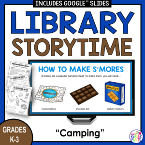 This Camping Library Storytime celebrates summer, particularly summer camping! Perfect for K-3 school librarians.