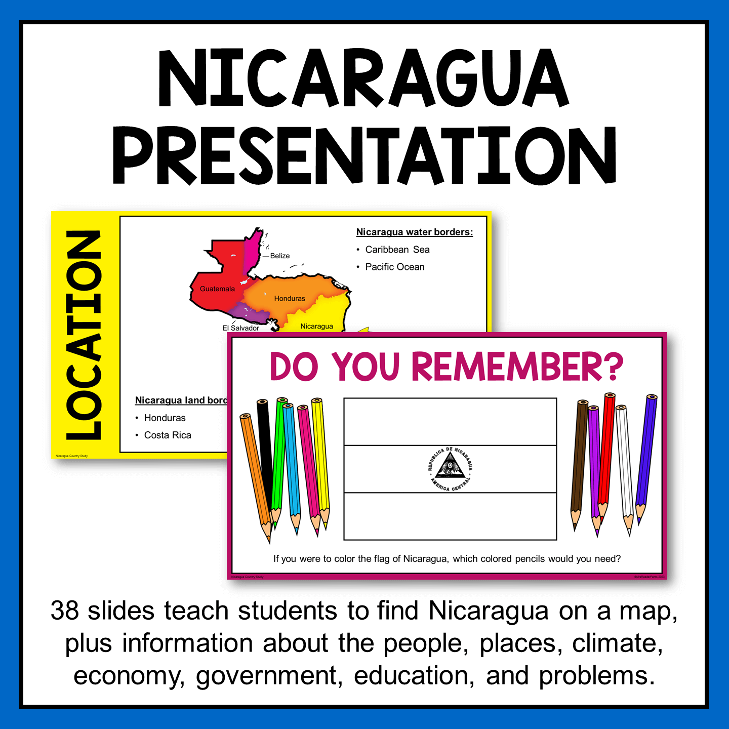 This Nicaragua Country Study is great for middle school world geography classes. It's also a great resource for Spanish class learning about Spanish-speaking countries.