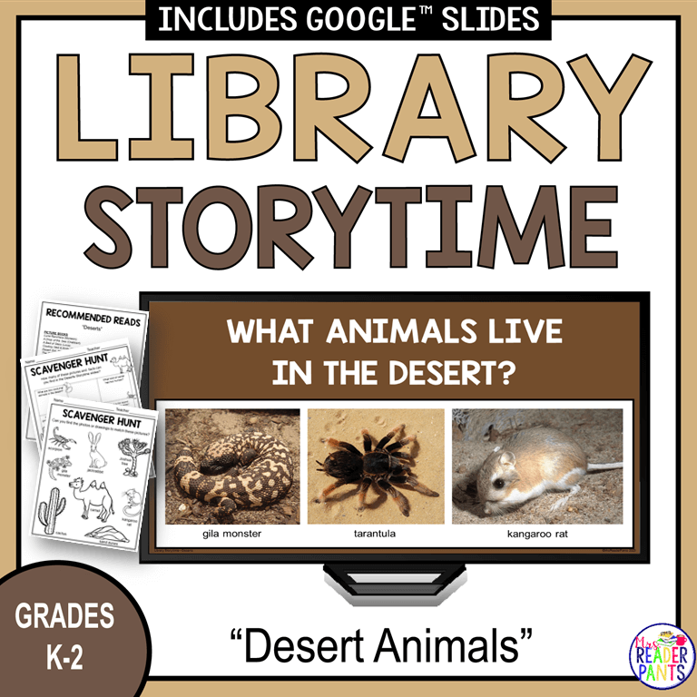 This Desert Animals Library Storytime is for librarians serving Grades K-2.