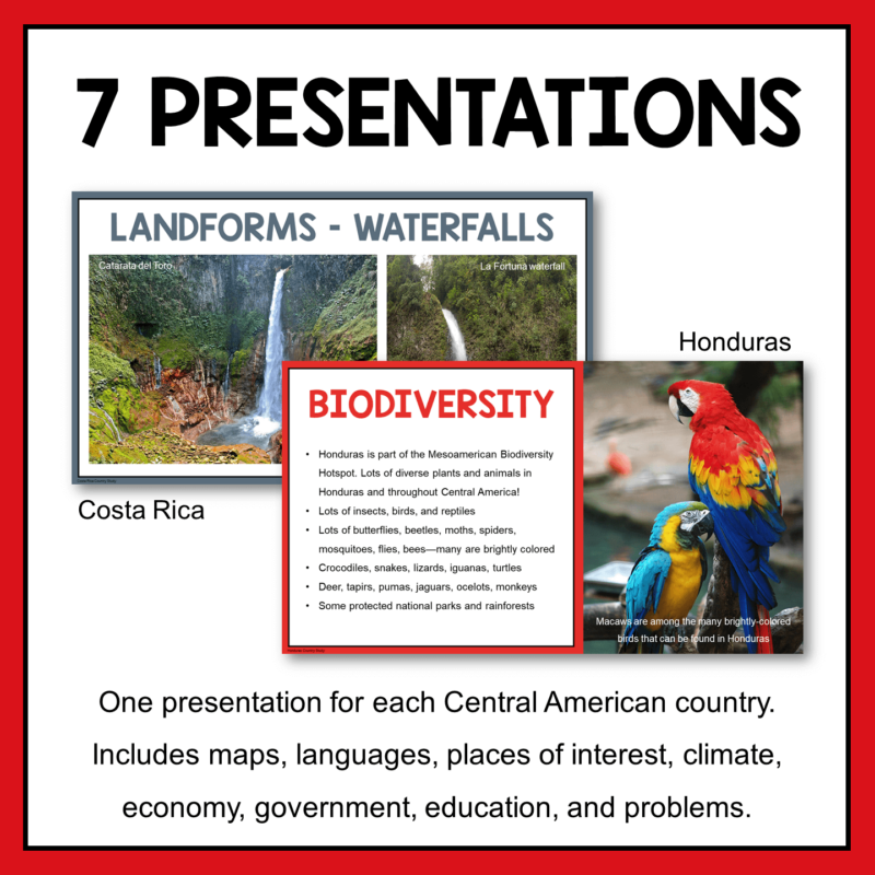 This Central America Country Study Bundle includes seven presentations with activities.