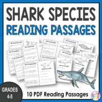 This is a set of ten Shark Reading Comprehension Passages for Grades 4-5.