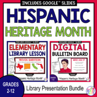 This Hispanic Heritage Month Library Lesson Bundle is for elementary and secondary libraries.
