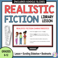 This Realistic Fiction Library Lesson is for middle school library and high school library. It focuses on the realistic fiction genre and subgenres.
