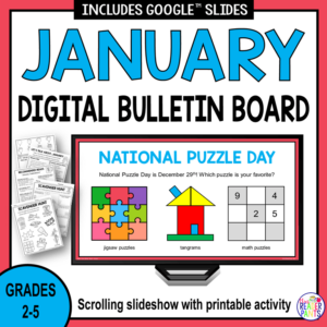 This January Digital Bulletin Board is for libraries serving Grades 2-5.