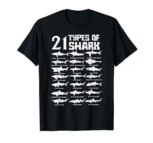 21 Types of Shark Shirt | Marine Biology T-Shirts Gift