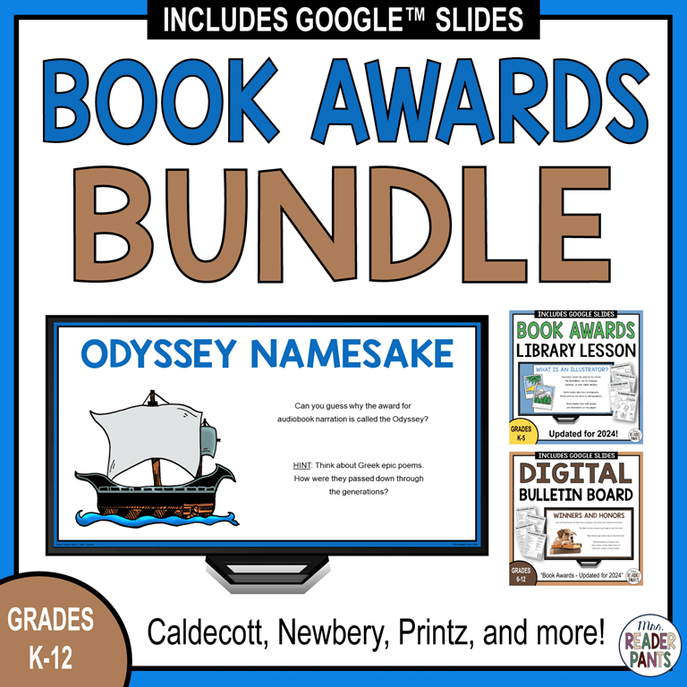 This Book Awards Library Lesson Bundle is for both elementary and secondary libraries. Includes Caldecott, Newbery, Printz, Coretta Scott King, and more!
