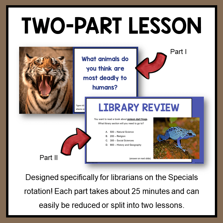 This Deadliest Animals Library Lesson is for libraries serving Grades 2-5. Includes presentation, printables, and standards-aligned lesson plan.