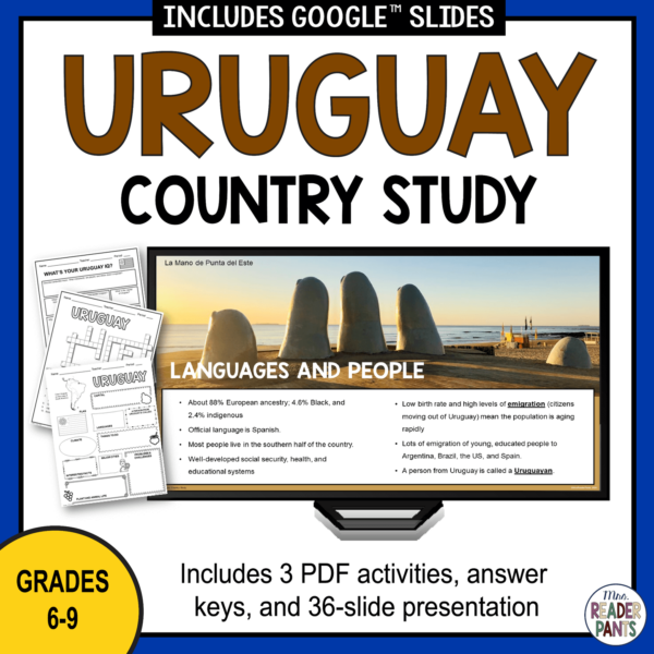 This Uruguay Country Study is for middle and high school world geography classes. It includes a Uruguay presentation and 3 activities.