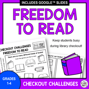 These Freedom to Read Checkout Challenges are designed to keep students engaged during library checkout. Two printable pages, no-prep!
