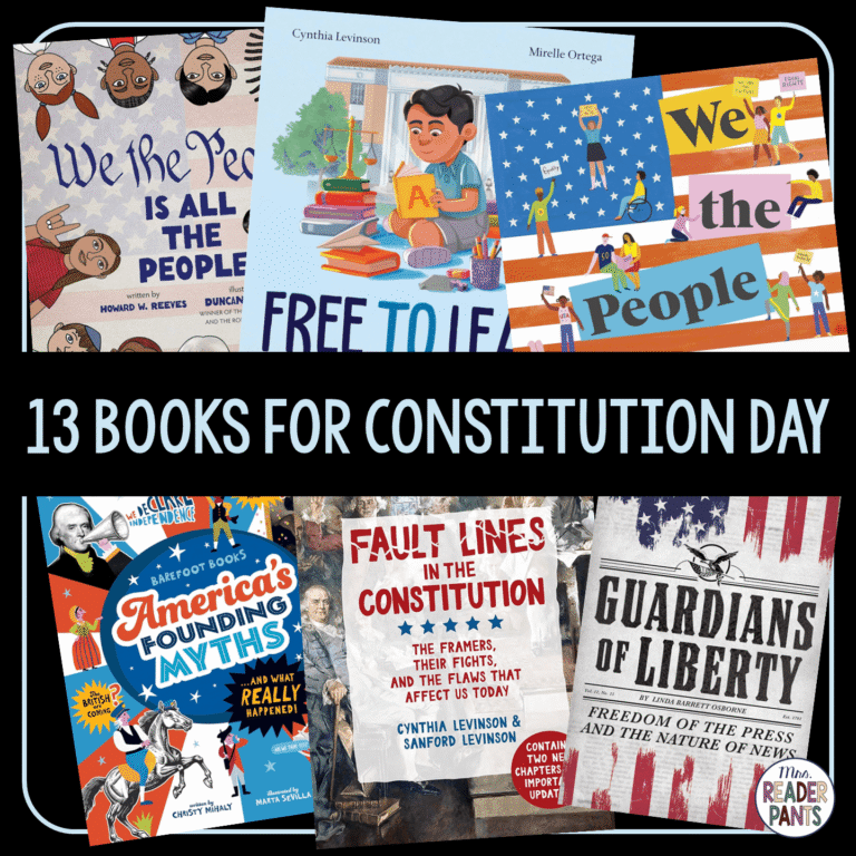 Need books for Constitution Day? This is a list of 13 books for K-12 to read and display in the library for Constitution Day.