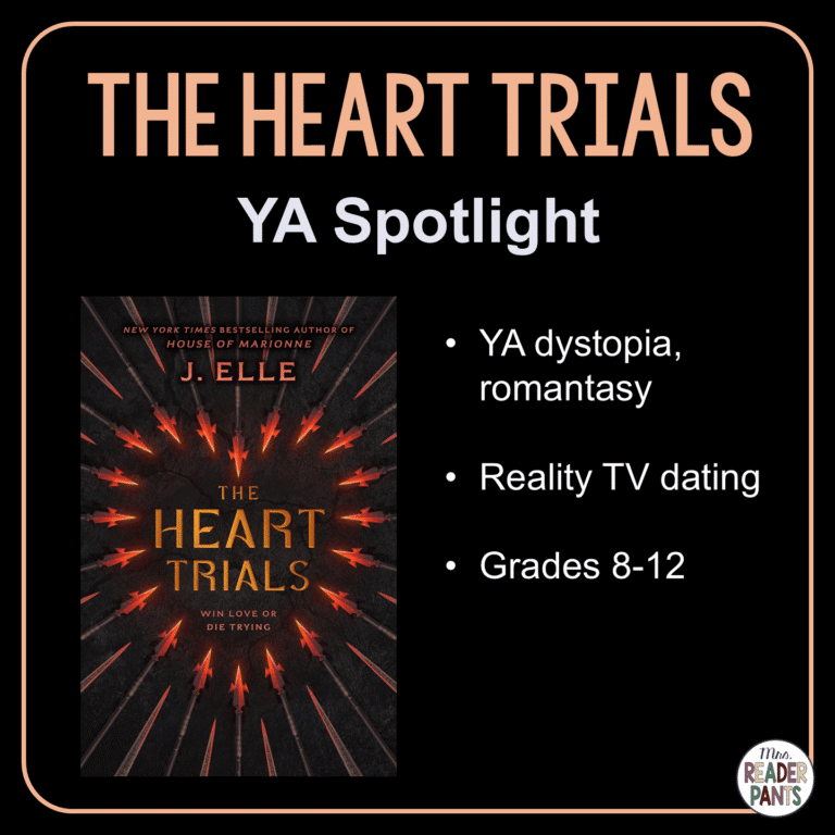The Heart Trials by J. Elle is a YA dystopian romantasy. Recommended for Grades 8-12.